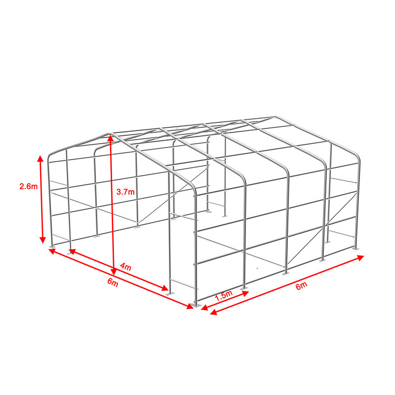 چادر انبار موقت قاب فولادی کاملا گالوانیزه 6X6 2.6 متری