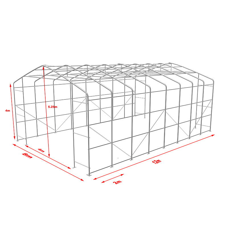 8X12 4 متر ارتفاع جانبی مقاوم در برابر اشعه ماوراء بنفش انبار سایه چادر آفتاب پناه