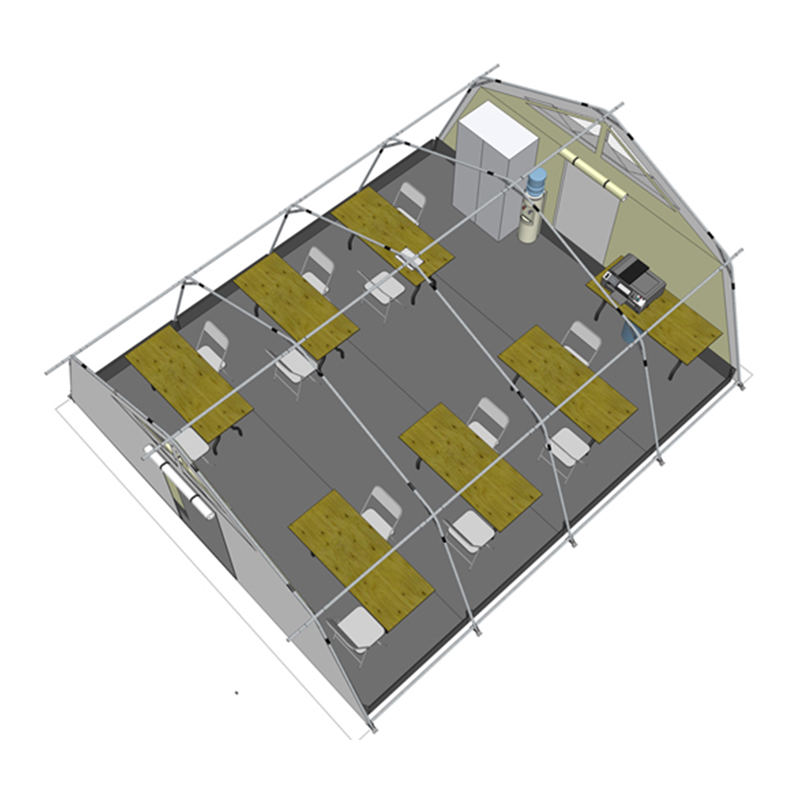 چادر هاب چند منظوره استاندارد 42 متر مربعی یونیسف با پوشش سایه دار یکپارچه/جداشدنی