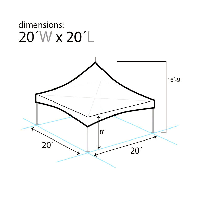 چادر مهمانی اوج آلومینیومی (6×6 متر) 20×20 اینچ