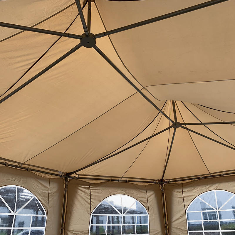 بتکده سنتی هشت ضلعی 5x6.8 متری ضد آب PVC مهمانی آلاچیق چادر آلاچیق